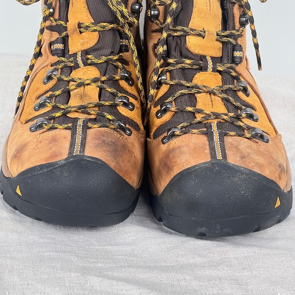 KEEN Mens Waterproof Hiking Boots 12EE Brown Leather Safety Toe READ - Picture 11 of 16